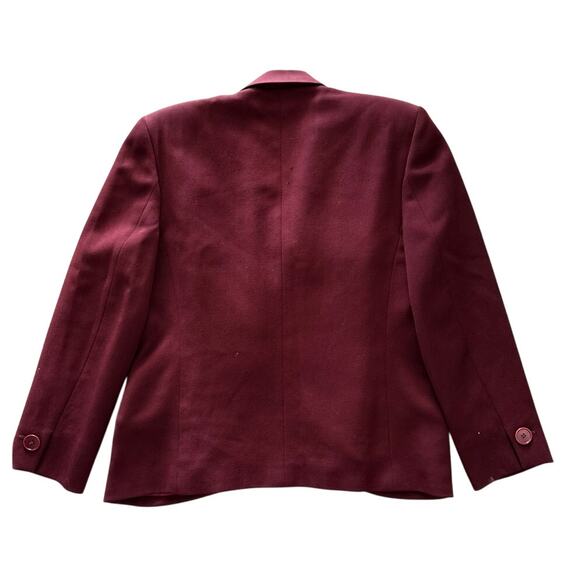 Vintage Italian Wool Burgundy Skirt Suit IT 44 / US 8–10 – Unique Blazer - Picture 7 of 11